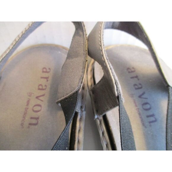 *aravon Taupe Gray Hoop T-Strap Sandal Leather Upper Open Toe - Picture 5 of 11